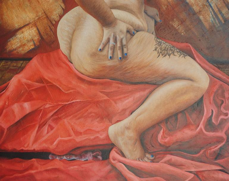 Original Figurative Nude Painting by Manuel Alejandro Méndez Osornio