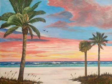 Print of Realism Beach Paintings by Lloyd Dobson