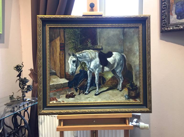 Original Realism Horse Painting by Oleg Baulin