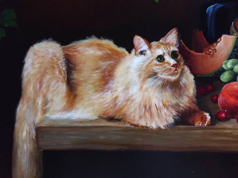 Original Cats Painting by Oleg Baulin