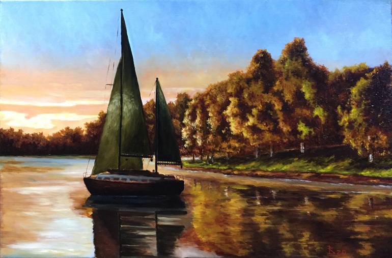 Print of Realism Yacht Paintings by Oleg Baulin