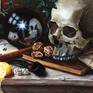 The skull is a reminder of the inevitability of death.