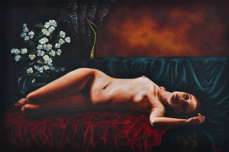 Original Impressionism Nude Painting by Oleg Baulin
