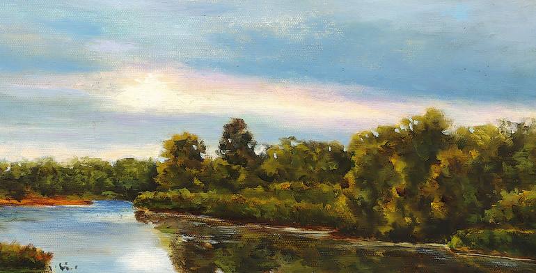 Original Impressionism Landscape Painting by Oleg Baulin