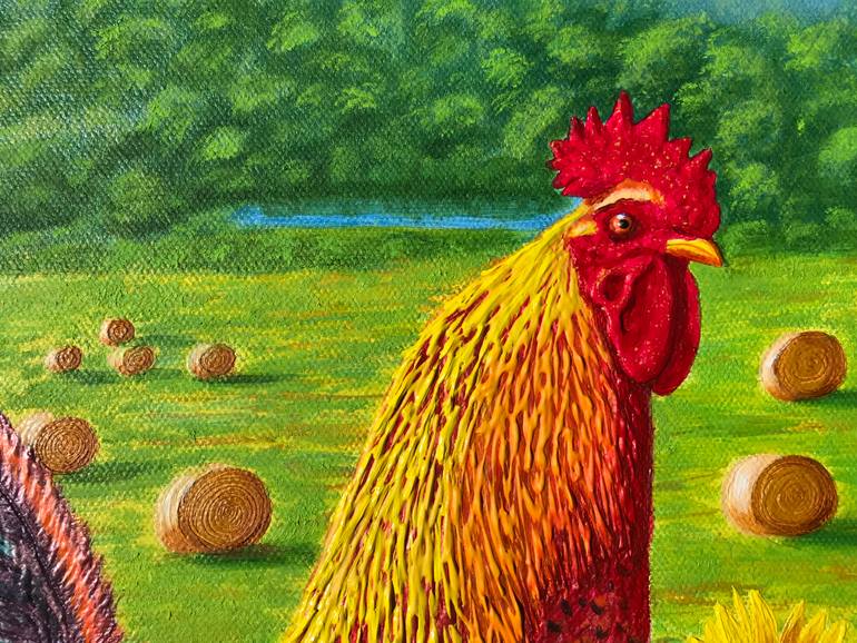Original Impressionism Rural Life Painting by Galina Lintz