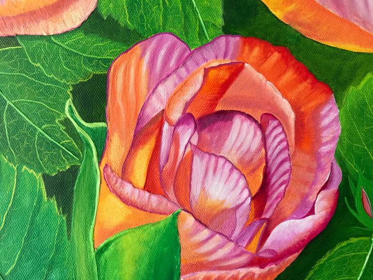 Original Impressionism Floral Painting by Galina Lintz