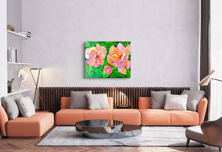 Original Impressionism Floral Painting by Galina Lintz