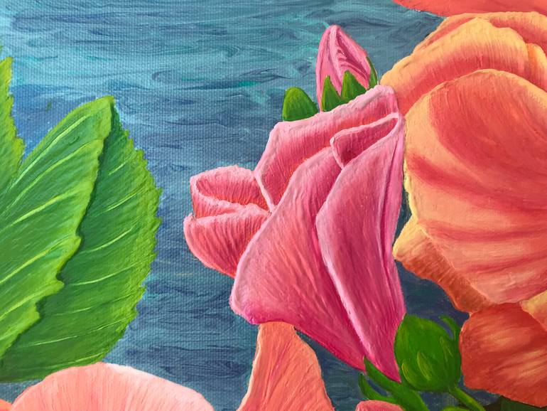 Original Realism Garden Painting by Galina Lintz
