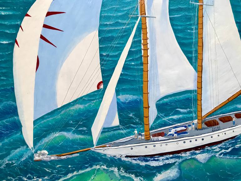 Original Realism Boat Painting by Galina Lintz