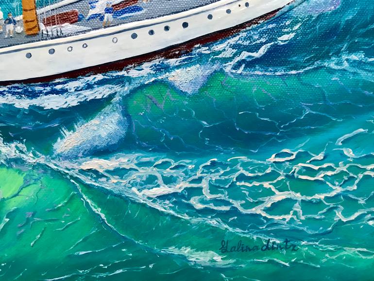 Original Realism Boat Painting by Galina Lintz