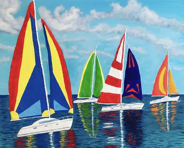 Print of Sailboat Paintings by Galina Lintz