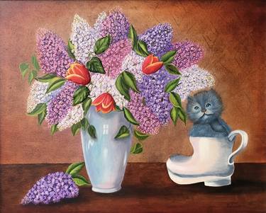 Original Fine Art Floral Paintings by Galina Lintz