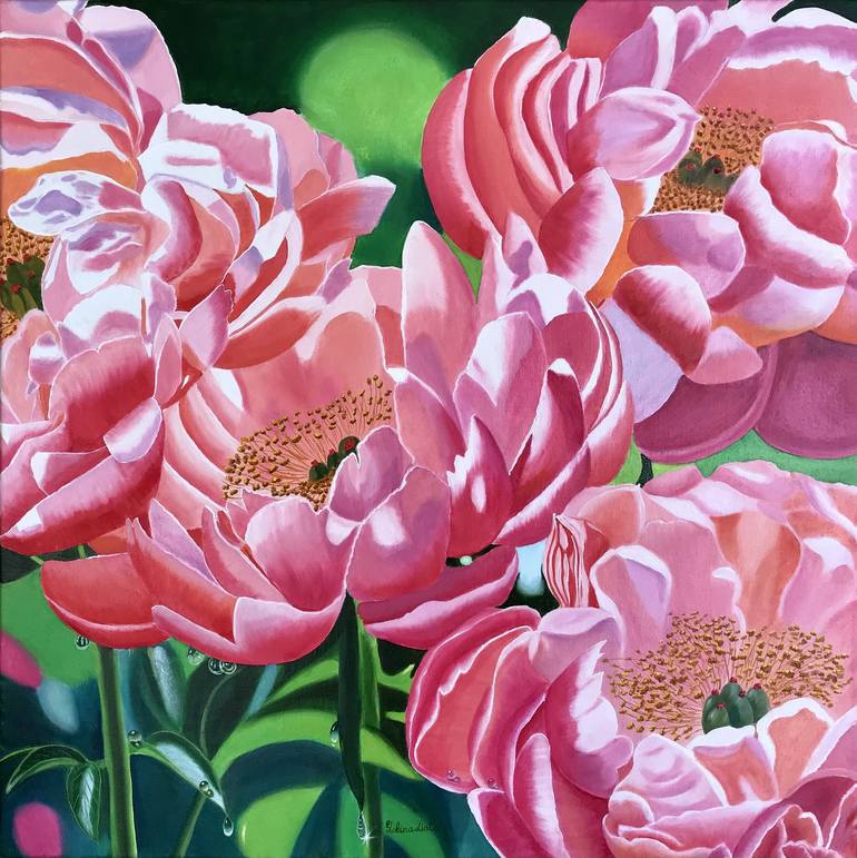 Original Floral Painting by Galina Lintz