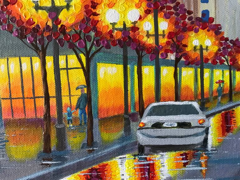 Original Modernism Cities Painting by Galina Lintz