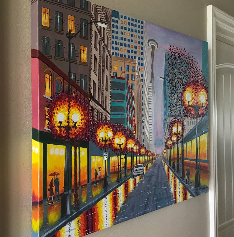 Original Modernism Cities Painting by Galina Lintz
