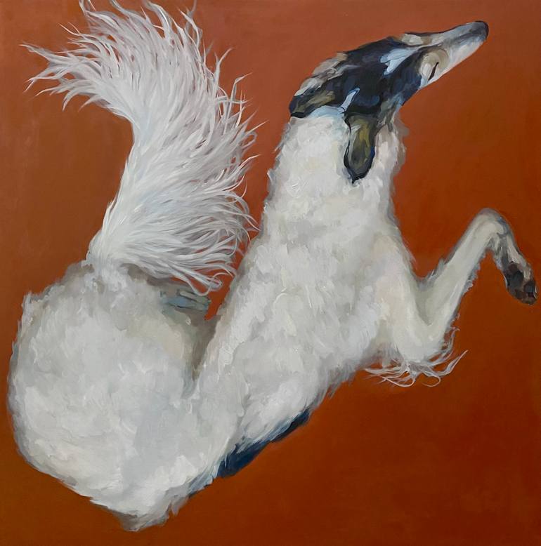 Original Figurative Dogs Painting by Anna Bila
