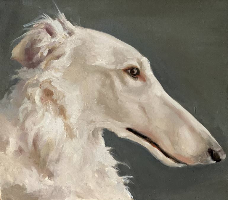 Original Figurative Dogs Paintings by Anna Bila