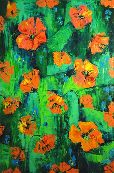 Print of Expressionism Floral Paintings by Nina Ezhik