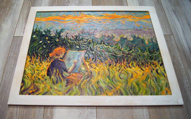 Original Expressionism Landscape Painting by Nina Ezhik