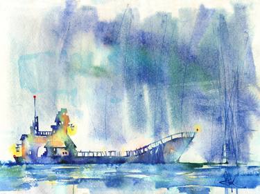Print of Boat Paintings by Nina Ezhik