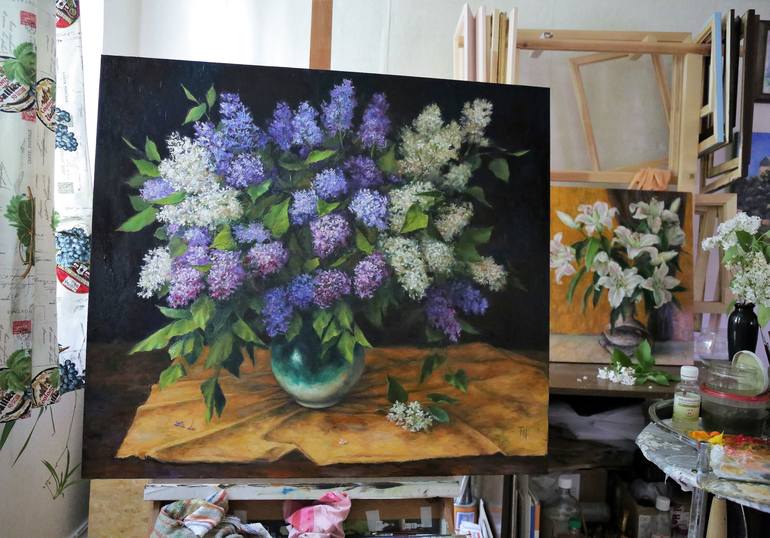 Original Realism Floral Painting by Tatiana Chepkasova