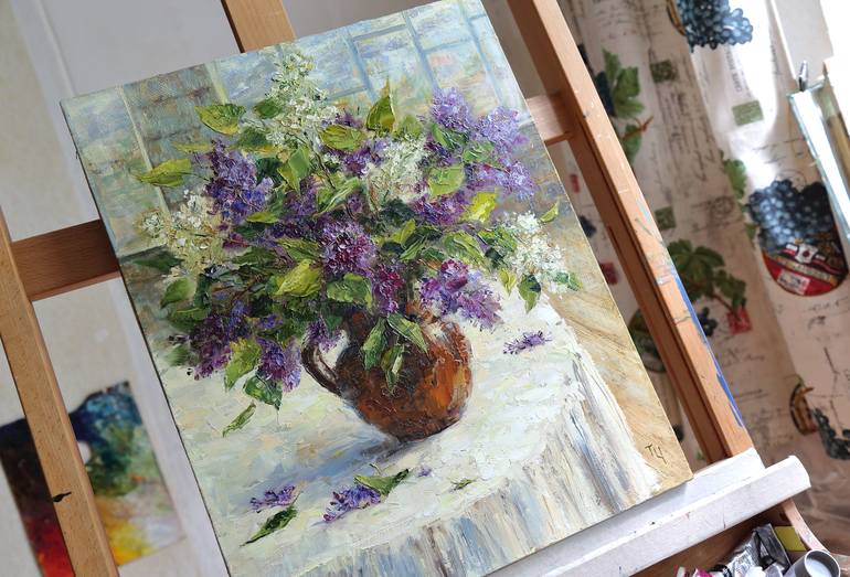 Original Realism Floral Painting by Tatiana Chepkasova