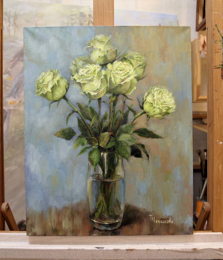 Original Impressionism Floral Painting by Tatiana Chepkasova