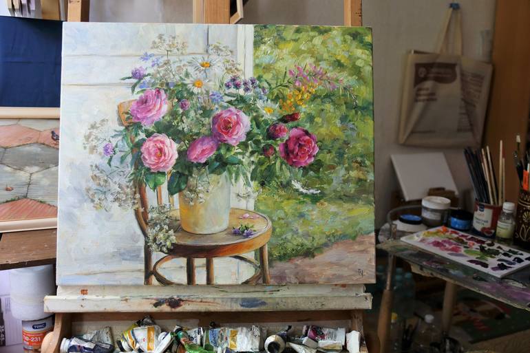 Original Impressionism Botanic Painting by Tatiana Chepkasova