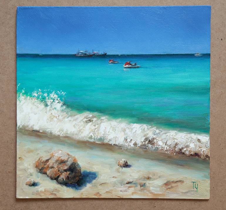 Original Fine Art Seascape Painting by Tatiana Chepkasova