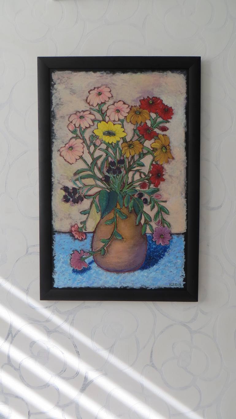 Original Abstract Floral Painting by Eugene Baraban