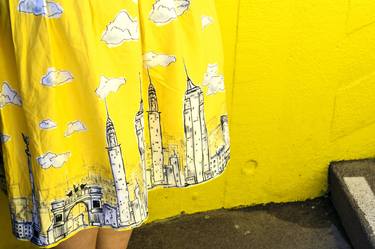 Yellow Dress / London Cityscape with Clouds thumb