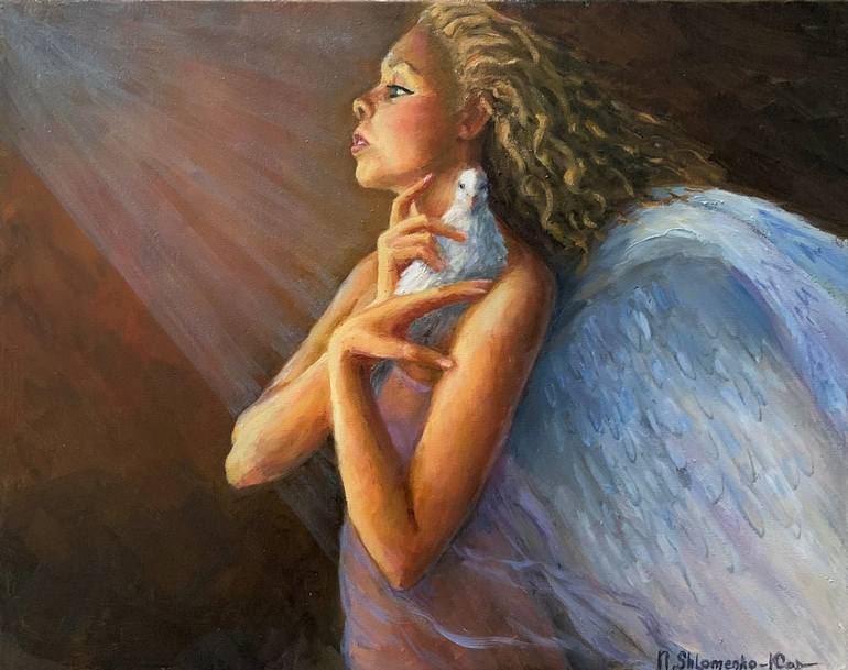 Original Figurative Religion Painting by Nataliya Shlomenko
