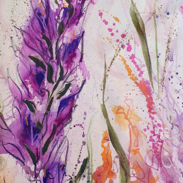 Original Abstract Floral Painting by Laurie Franklin