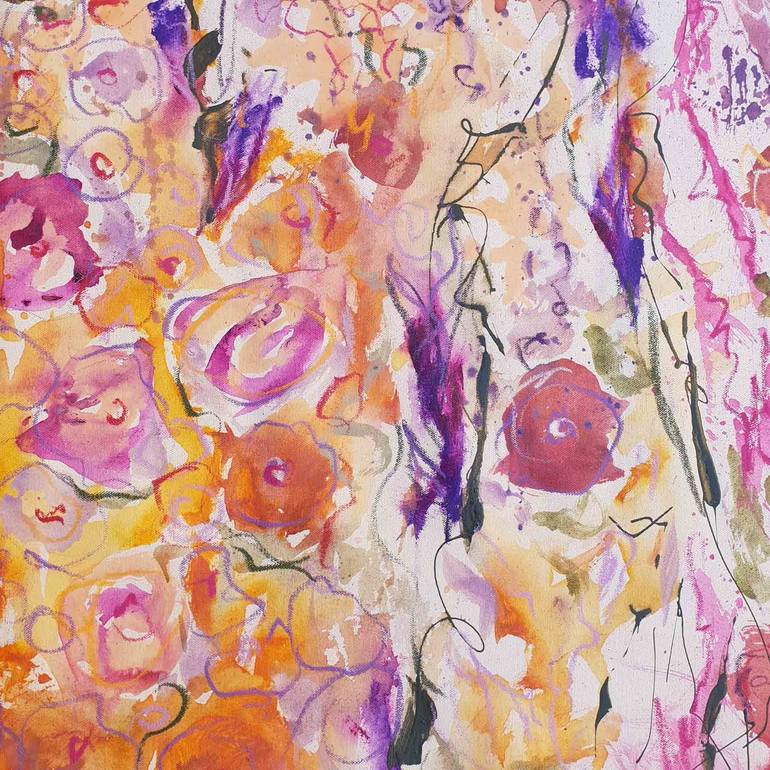 Original Abstract Floral Painting by Laurie Franklin