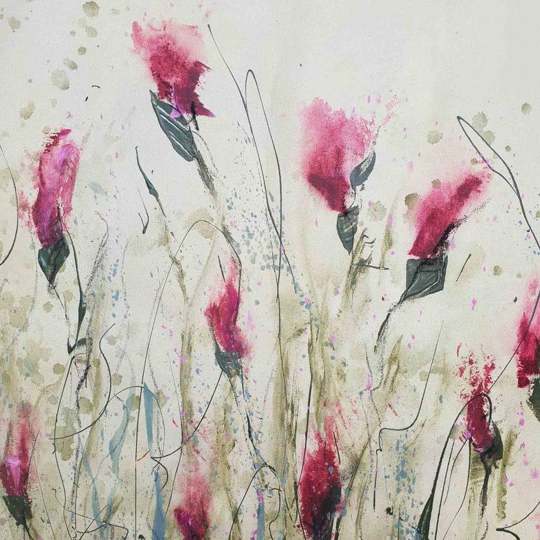 Original Abstract Floral Painting by Laurie Franklin