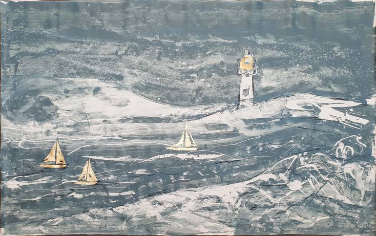 Original Boat Painting by Laurie Franklin