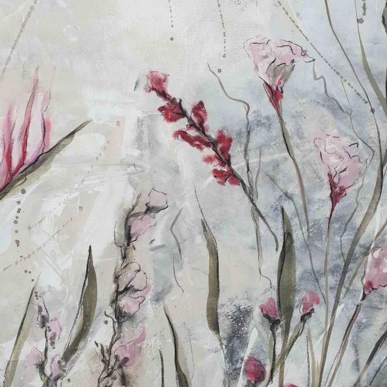 Original Abstract Floral Painting by Laurie Franklin