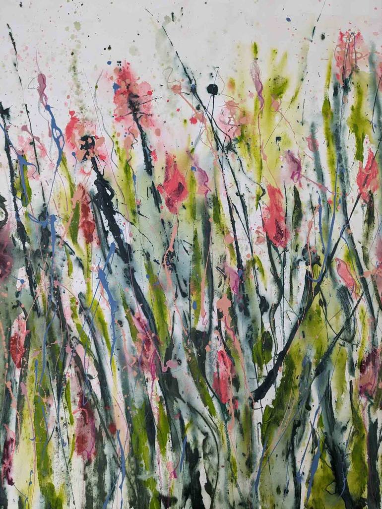 Original Impressionism Floral Painting by Laurie Franklin