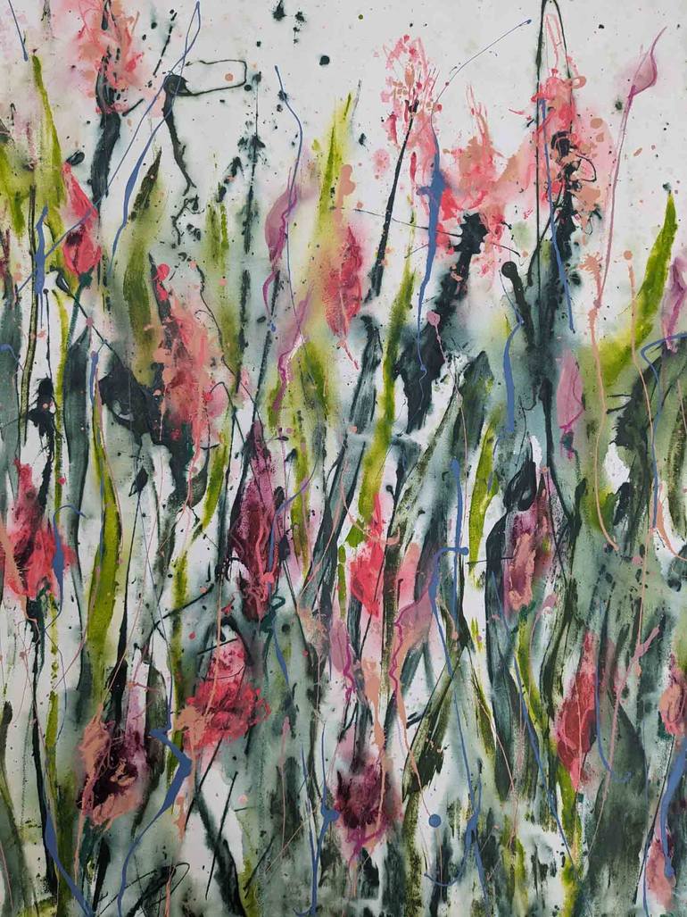 Original Impressionism Floral Painting by Laurie Franklin