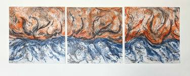 Binnalong Bay Petite triptych - Tactile Series thumb