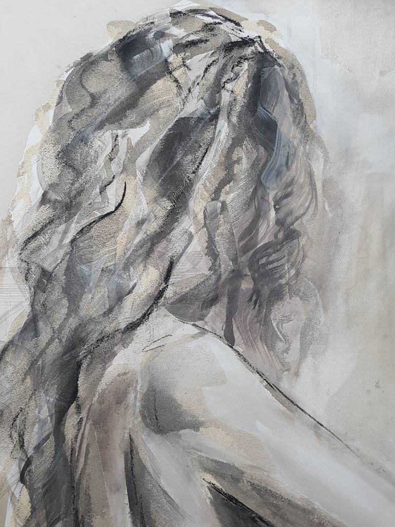 Original Expressionism Nude Painting by Laurie Franklin