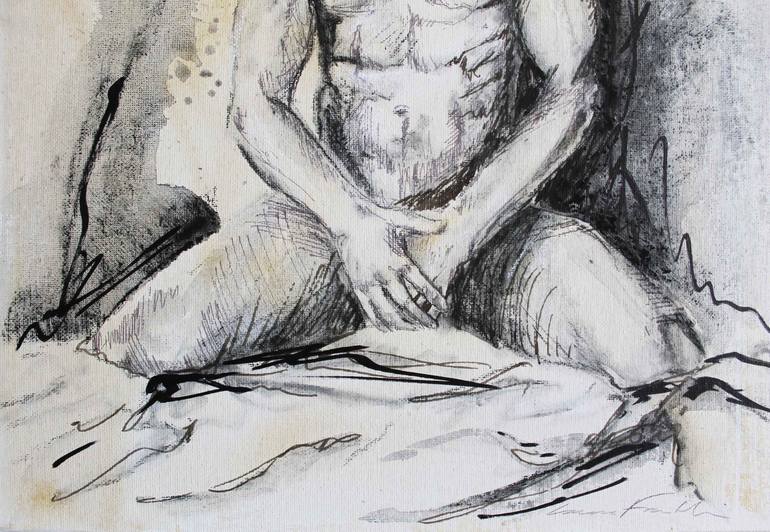 Original Figurative Nude Drawing by Laurie Franklin