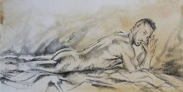 Original Figurative Nude Drawings by Laurie Franklin
