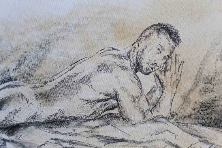 Original Figurative Nude Drawing by Laurie Franklin