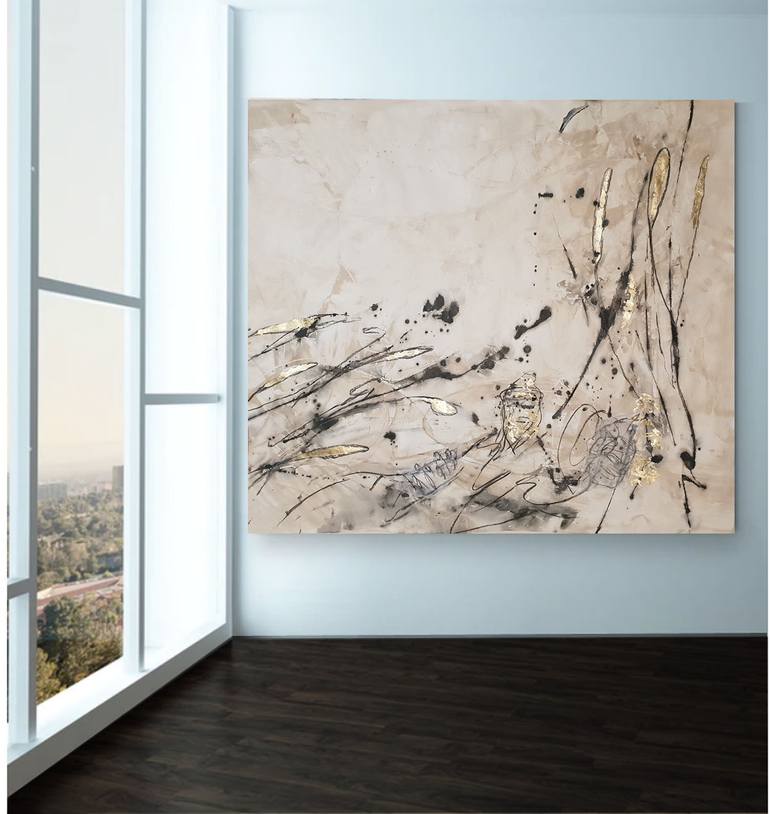 Original Abstract Botanic Painting by Laurie Franklin