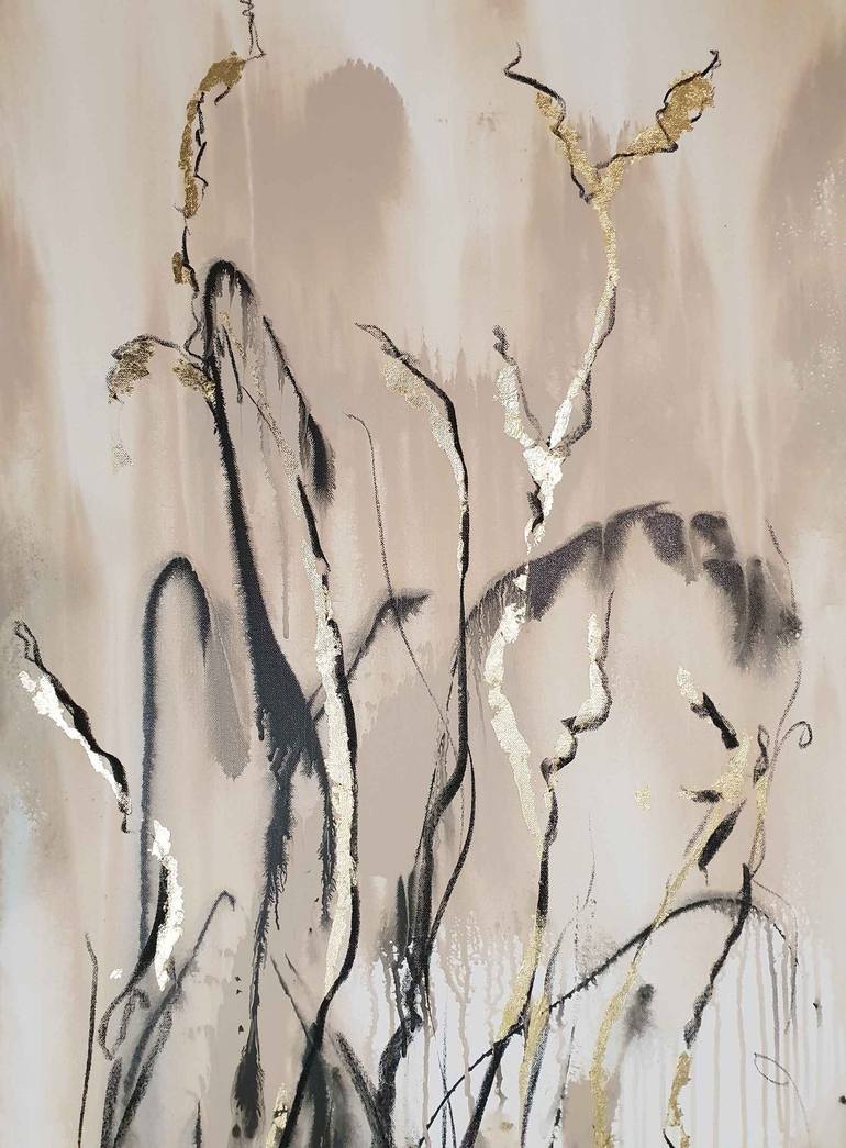 Original Abstract Botanic Painting by Laurie Franklin