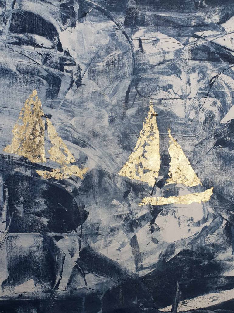 Original Abstract Boat Painting by Laurie Franklin