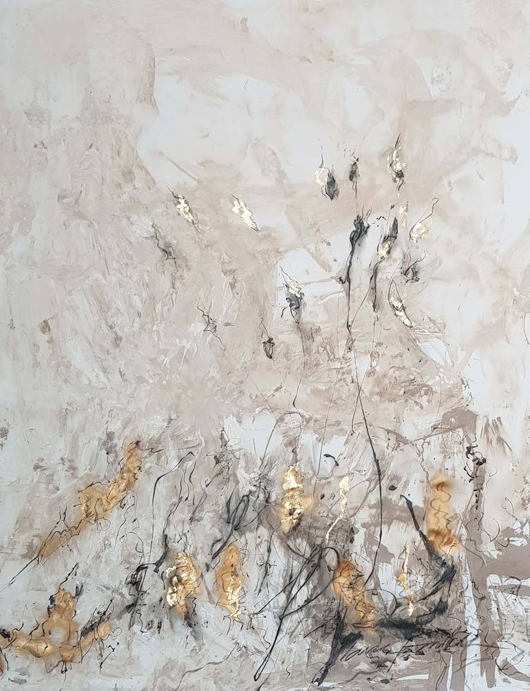Original Abstract Expressionism Floral Painting by Laurie Franklin