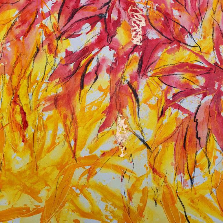 Original Abstract Floral Painting by Laurie Franklin