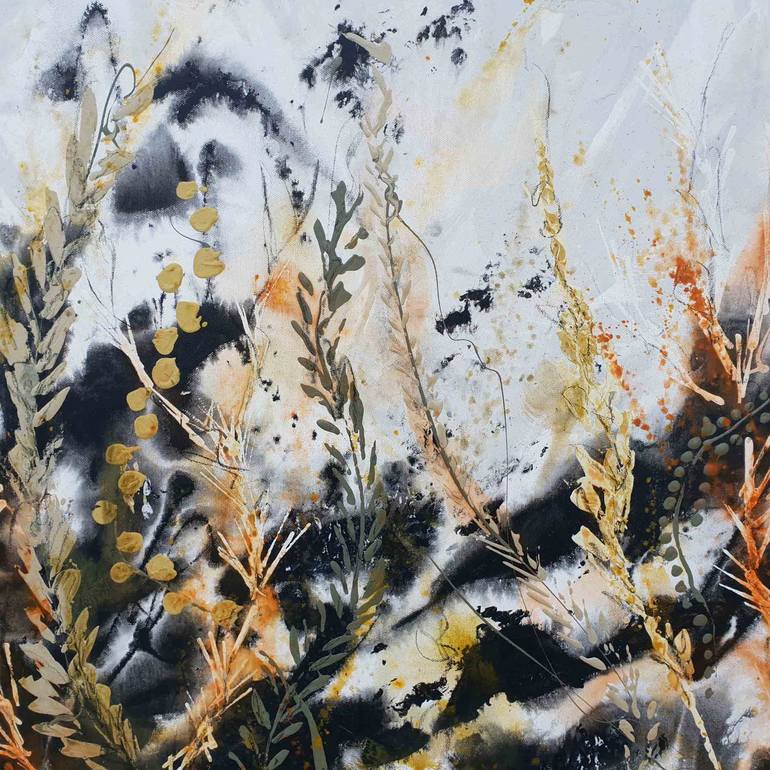 Original Abstract Botanic Painting by Laurie Franklin